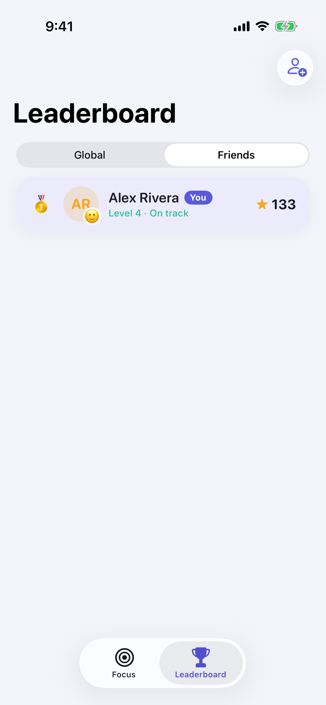 Friends leaderboard